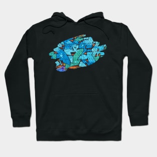 Graffiti Splash Art Print Blue Hoodie